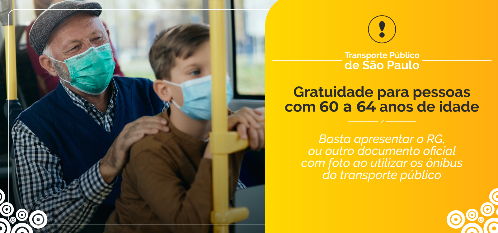 Gratuidade para pessoas com 60 a 64 anos de idade