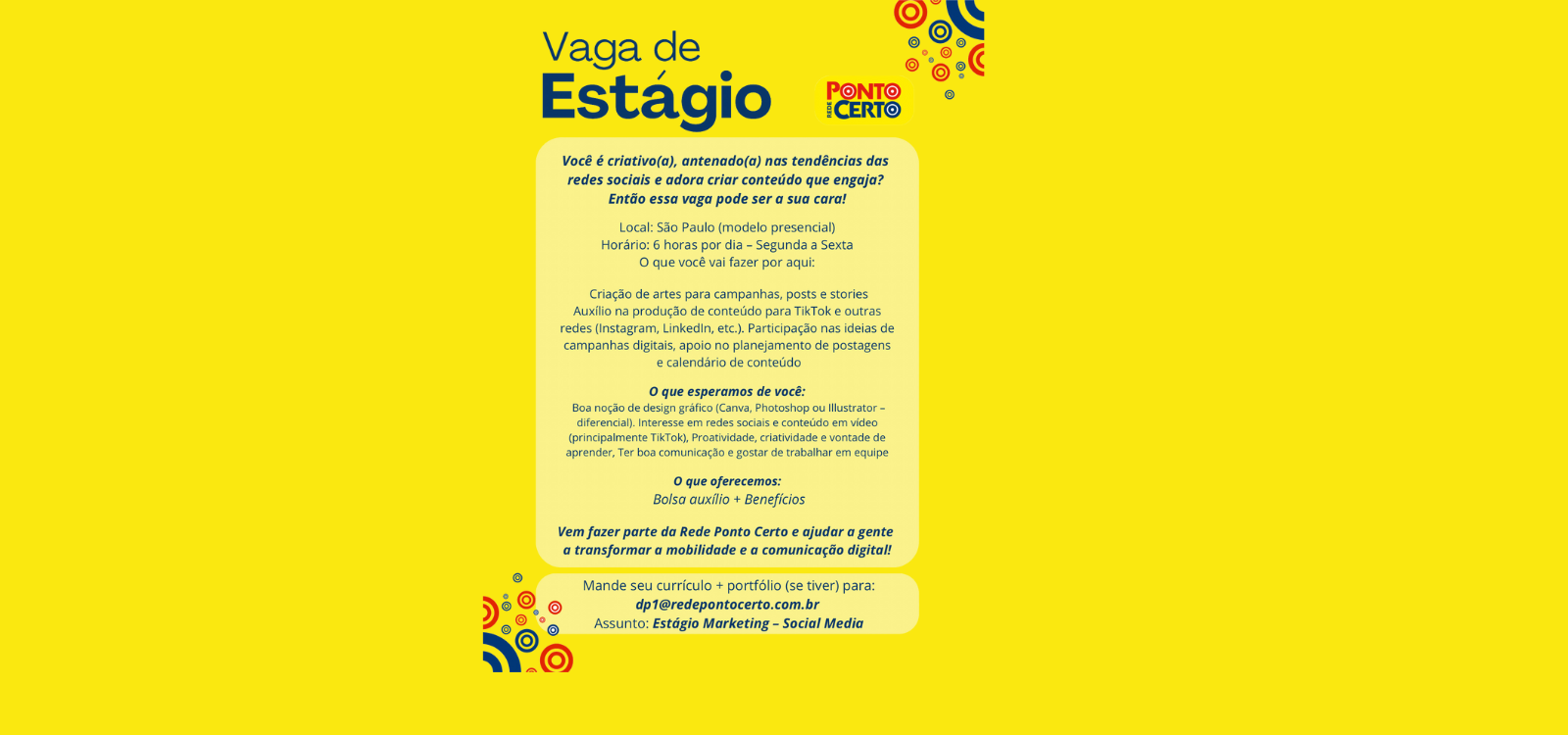 VAGAS DE ESTÁGIO